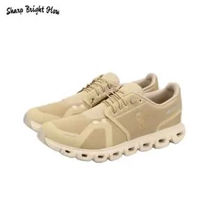 Lightweight Running Shoes – Khaki Breathable Mesh with Hollow-Out Cushioned Sole for Gym, Travel & Daily Wear