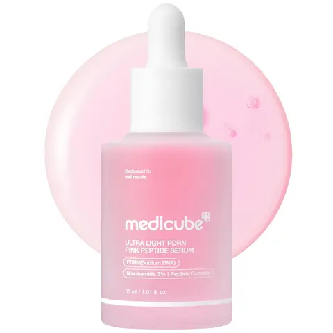 [medicube] Ultra Light PDRN Pink Peptide Serum | Lightweight Hydrating Serum with Salmon PDRN & Hyaluronic Acid | Fast-Absorbing Glow Care for Skin Clarity | K-Beauty, Korean Skincare (30ml / 1.01 fl. oz.) (110ml / 3.72 oz)