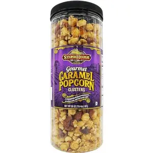 Stonehedge Farms Gourmet Caramel Popcorn Clusters | 20 Ounce Reclosable Container | Mix Of Popcorn, Cashews, Almonds and Butter Toffee | Holiday Snack Gift