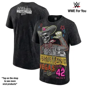 WrestleMania 42 “Howdy Partner” Graphic Tee Men Top Shirt Wash 230gsm Cotton – Showcasing Iconic WWE Careers, Championship Moments, Legendary Rivalries, Main Event Glory & Unstoppable In-Ring Power That Defines WWE History