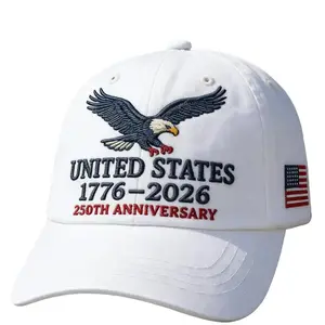 Cross Border US 250th Anniversary Retro Washed Washed Cotton Cap Hats for Men Women Classic Style Outdoor Sun Protection Fashion Accessory