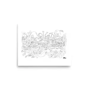 Print og hand drawn MALLWORLD map by tilton Decor Matte