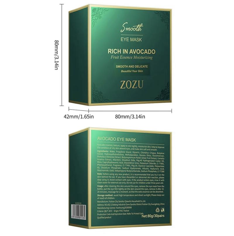 Avocado & Gold Eye Mask – Use Avocado Eye Mask During The Day And Gold Eye Mask At Night – Natural Moisturizing Eye Mask, Reduces Puffiness, Soothing Dry Skin, Eye Care Product For Daily Use