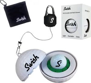 Swish Portable Golf Ball Cleaner – Clip-On Golf Accessory for Bag or Cart – Perfect Golf Gift