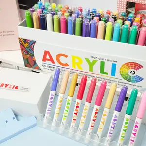 Guangna 72 Color Liquid Highlighter Markers, Non-Erasable Acrylic Paint Pens, Fast Drying Art Supplies for Rock Painting, DIY Crafts