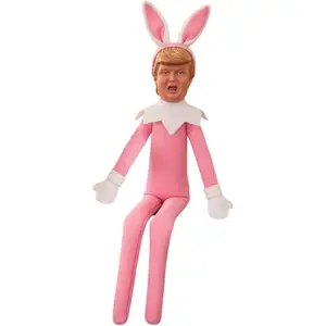 Bend and Pose Donald Light Pink Elf Easter Bunny Rabbit Decoration A Festive Ornament Elf for Holiday and Fun-Loving Families, Funny Gag Gifts for Easter | The #1 Unique Gift