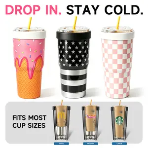Sweat-Free Vacuum Insulated Cup – Portable Travel Design – Fits Most Standard To-Go Cup Sizes