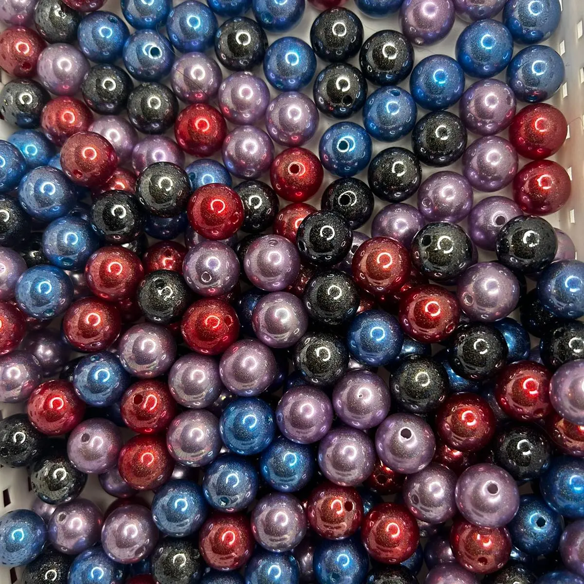 20 pcs 16mm holographic galaxy resin beads