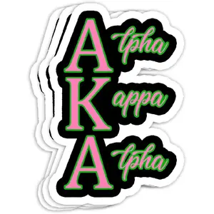 AKA Paraphernalia for soror Alpha Kappa Accessories Gift Decorations - 4x3 Vinyl Stickers, Laptop Decal, Water Bottle Sticker (Set of 3)
