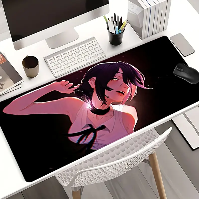 Extra Large Gothic Anime Girl Mouse Pad Dark Purple Black Gaming Desk Pad Desk Mat Desk Accessories 35x16 Inch Computer Keyboard Mousepad with Non-Slip Rubber Base Durable Stitched Edge Perfect Gift for Home and Office