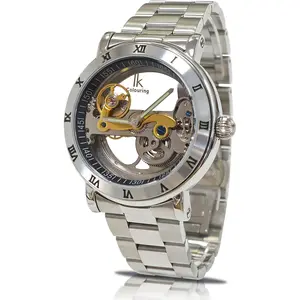 Men's Watches, Mechanical Automatic Self-Winding  Watch, Luxury See Through Hollow-Out Minimalist Transparent Steampunk Roman Numerals  Case Wrist Watch