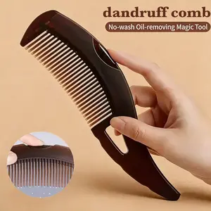 Efficient Dandruff Comb for Women Men - Scalp Massage Comb with Unique Self-Cleaning Hollow Teeth for Deep Oil & Flake Removal, Anti-Buildup Scalp Care for Healthy Hair & Itchy Scalp Relief