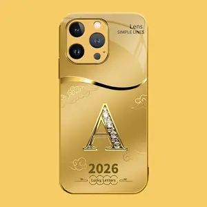Suitable for [iPhone 13 Pro] high-end phone case🤩，choose from 26 letters of the English alphabet, each with an exquisite auspicious cloud pattern to bring you good luck YM99