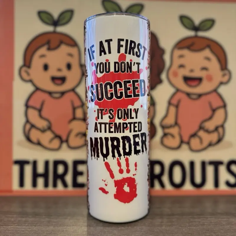 True Crime Lovers Tumbler! Skulls and caution tape! 20 ounce stainless steel with sliding lid, non slip bottom, straw and straw cleaning brush
