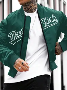 High Street Embroidered Baseball Jacket, Unisex Stand Collar Design, Fashionable Short Windbreaker, Suitable for All Seasons, Coats