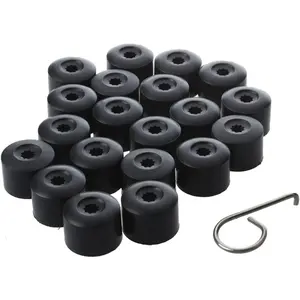 20PCS Car Wheel Lug Nut Covers, 17mm Tire Bolt Caps Compatible with VW, Jetta, Beetle, Passat, GTI, CC, Replaces for 1K0 601 173, Black Lug Nut Cap with Removal Tool
