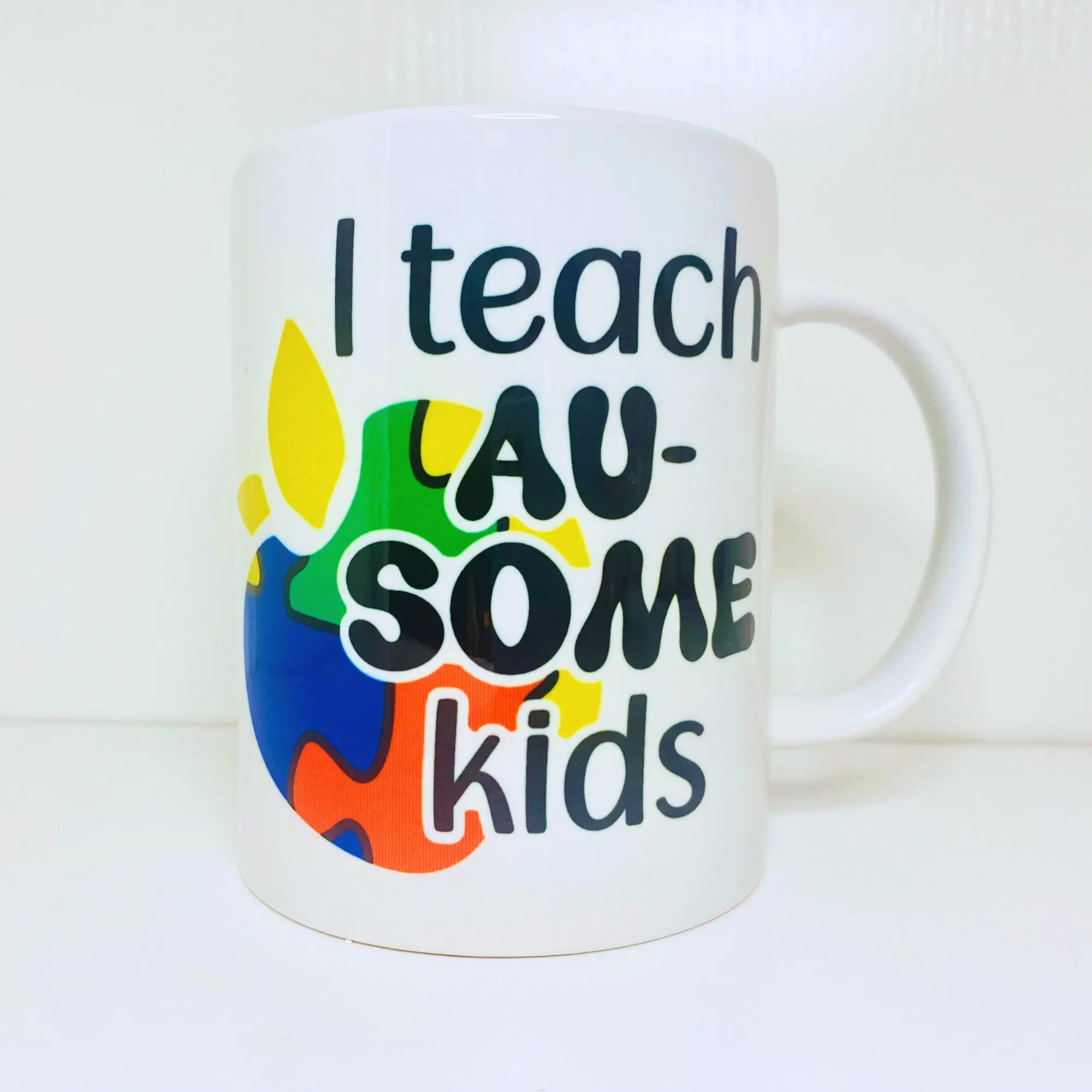 Autism Teacher Mug, 15 oz, Special Education Gift, Autism Awareness Mug