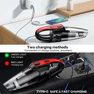 Pink Handheld Car Vacuum Cleaner, 6000PA Powerful Suction, Cordless Mini Vacuum with 5 Attachments, 2000mAh Rechargeable, Low Noise for Car Interior, Home and Pet Hair Cleaning