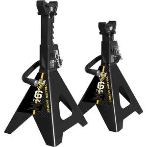 Jack Stands 6 Ton with Double Locking and Large Foot Base for Lifting SUVS, Heavy Duty Steel, 13000 lb Capacity, 1 Pair, Yellow