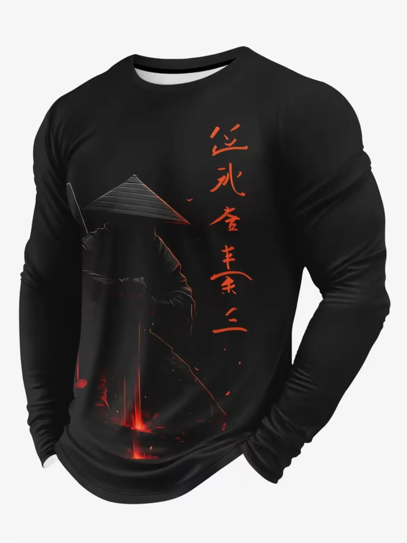 Men's 3D Print Long Sleeve T-Shirt, Breathable Comfort, Casual Sportswear, Fitted Crop Top, All Seasons, Letter Pattern, H Type Silhouette, Athletic T Shirt, Casual Sports Tops