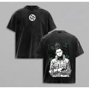Shikamaru Nara Vintage Washed Graphic Tee - Lazy Genius Shadow Possession Anime T-Shirt | Oversized Streetwear Top for Men & Women | Shinobi Apparel