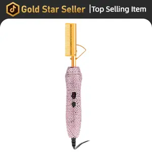 Diamond Hot Comb 450°F Adjustable Heat for Safe Styling Fast Heating Anti Scald Design Gentle on Natural Hair and Wigs for Seamless Smooth Styles,valentine's day gifts for her/him