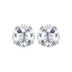 Lab Grown Diamond Stud Earrings - 14K White Gold