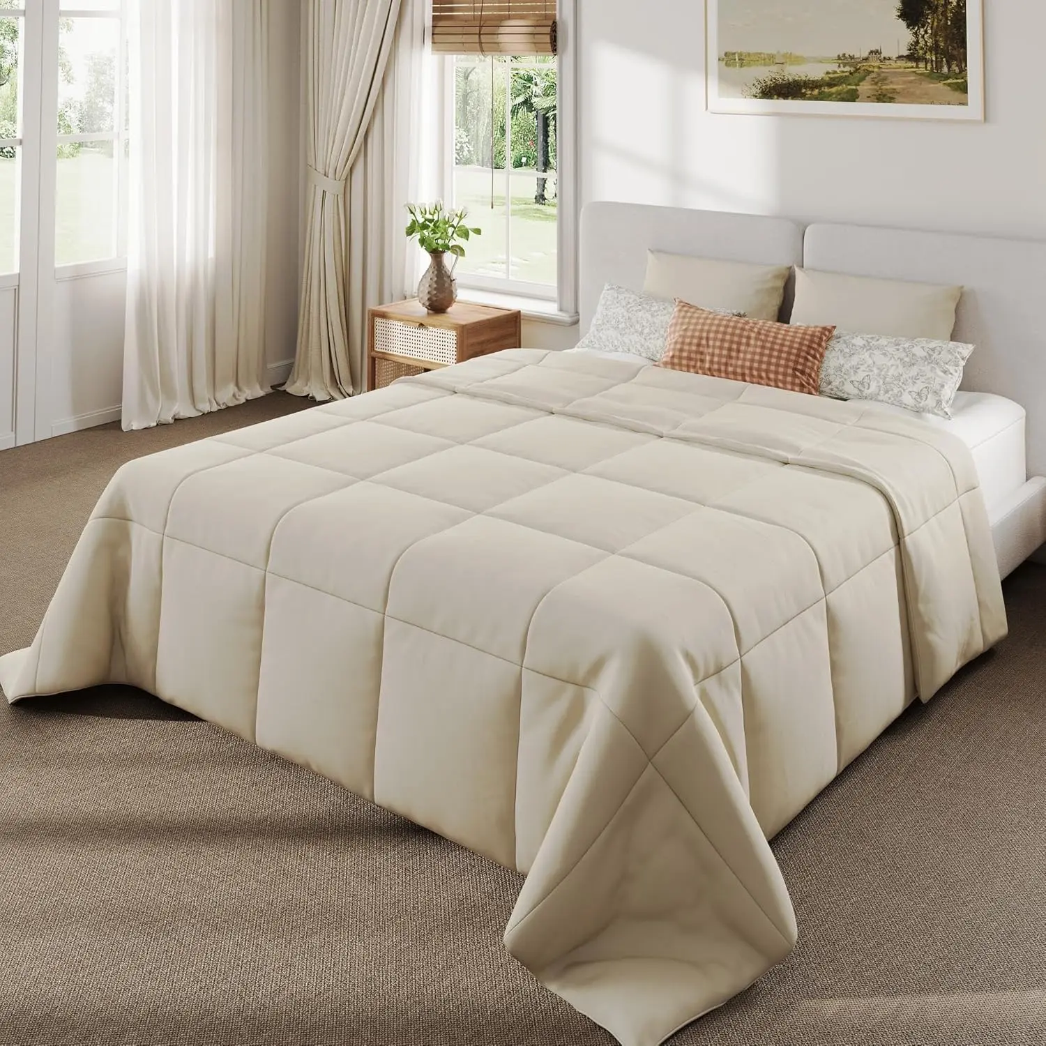 MBY Cooling Comforter Set Queen Size Dual-Side CoolingTechnology Tencel Material Breathable Summer QuiltLightweight Soft Q-Max>0.4 Arc-Chill Cool Comforter