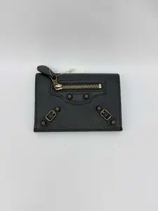Pre-owned Balenciaga Black Leather Wallet with Gold Tone Hardware