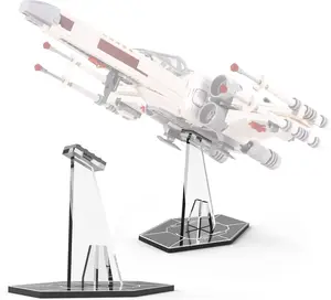 Acrylic Display Stand for Starwars X-wing 75301 Starship,Mandalorian N-1 Fighter 75325,Y-wing Starfighter or the Imperial TIE Fighter 75300,Clear Riser Holder for Star-wars Spaceship
