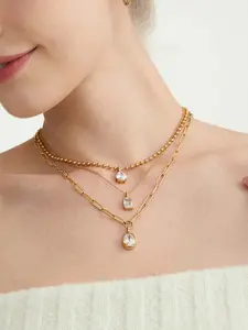 18k Titanium Zircon Necklace, Luxury Collarbone Chain, Non-Discoloring Jewelry, Hypoallergenic, Elegant Gift Box, Perfect for All Seasons