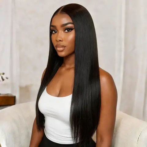 [LIVE SUPER FLASH DEAL] West Kiss Glueless Human Wigs Straight 7x5 Lace Closure Wig Pre Cut Pre Bleached Pre Plucked Hair Glueless Ready To Go Wig