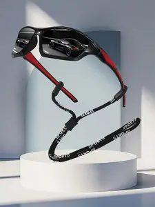 Grid sports style with chain sunglasses, Sports outdoor sunglasses, unisex, offering multiple colors, lenses have UV400 protection, splicing grid frame with anti slip rubber nose pad for comfortable wearing, suitable fishing, hiking