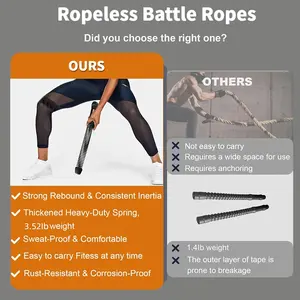 Weighted Cordless Battle Rope | Heavy-Duty Arm Exerciser for Strength Training, Portable, Compact and Safely Placeable on the Ground, Copper and Pink, Universal Size