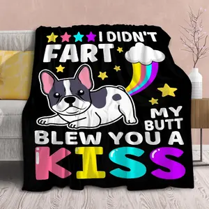 Funny Dog Blanket Gift for Girls Boys- Soft Flannel Throws Blankets Funny Gift for Teen Women Men Adult Cute French Bulldog Lover Gifts for Bed Sofa Couch
