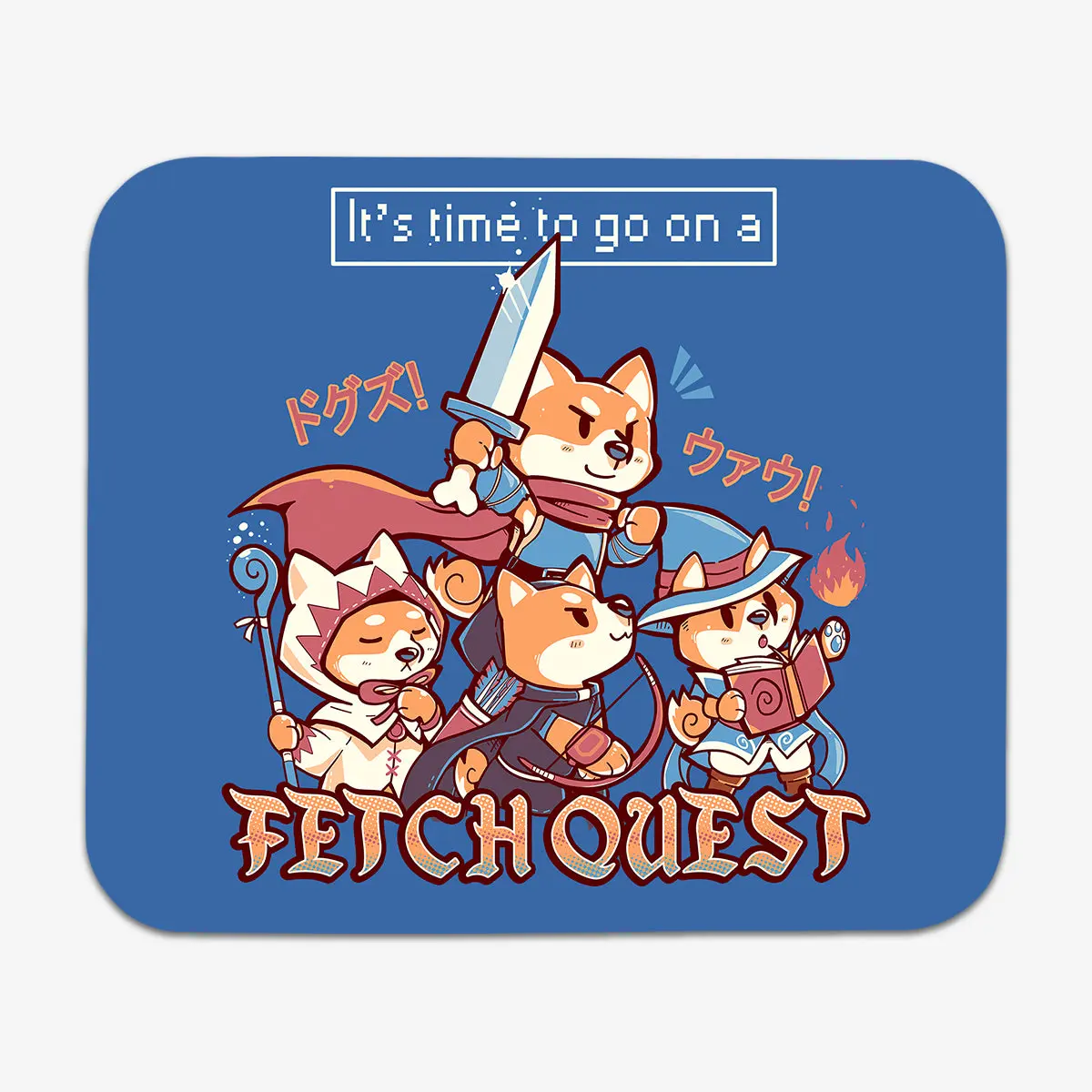Large and XL Gaming Mousepad, "Time To Go On A Fetch Quest" Design, 1/8 in Thick, Machine Washable, Quality Craftsmanship, Vibrant Colors, Computer Accessory for Gaming, Daily Tasks & Deadlines, Great for Gifts, 1/8 Inch