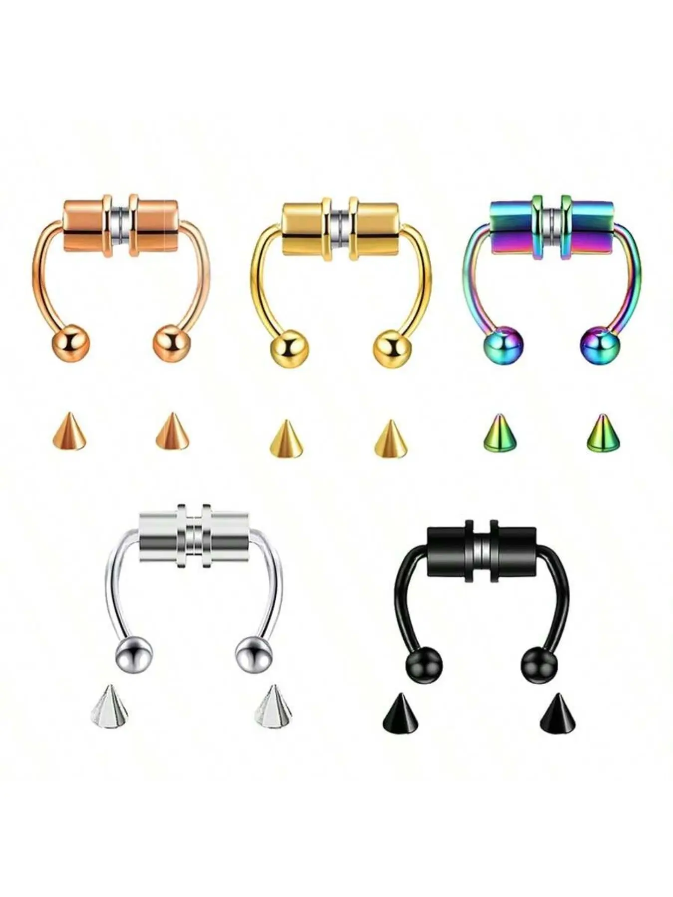 Magnetic Ear Clip, Stainless Steel Nose Ring, Fashionable Body Jewelry for Women & Men, Trendy All-match & Exquisite Jewelry for Birthday Gift, Non Piercing Jewelry