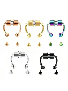 Magnetic  Ear Clip, Stainless Steel Nose Ring, Fashionable Body Jewelry for Women & Men, Trendy All-match & Exquisite Jewelry for Birthday Gift