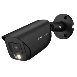 Amcrest 5MP Outdoor Bullet Security IP POE AI Camera IP5M-B1276EB-AI (Black), 49ft Full Night Color Vision, Human & Vehicle Detection, Built-in Microphone, 256GB MicroSD Recording