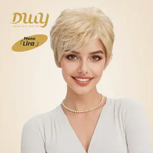 [CLEARANCE SALE] Lira -DWY Mono Lace Front Free Part Short Pixie Glueless Synthetic Wig for Women 2 Shades 8 Inches Lace Closure Wig Lace Body Wig