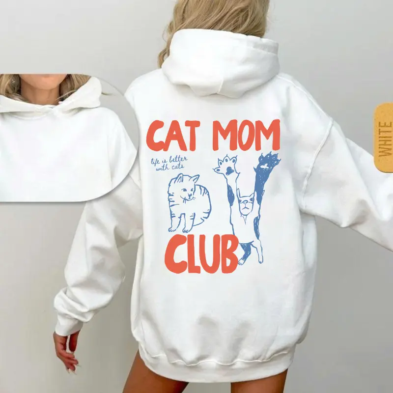 Cat Mom Hoodie, Back Design Hoodie, Cat Mama Shirt, Funny Cat Hoodie, Cat Mom Gifts, Cat Mom Club Hoodie, Cat Lover, Fur Mama Shirt