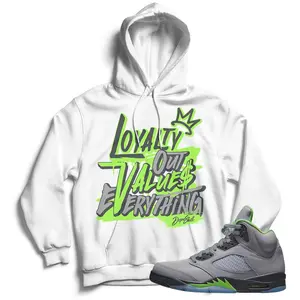 NEW Full Size Unisex Hoodie Match Jordan 5 Green Bean TOP