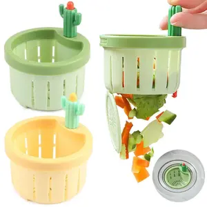 2pcs Cactus Sink Drain Strainer Baskets – Creative Kitchen Food Catcher with Handle