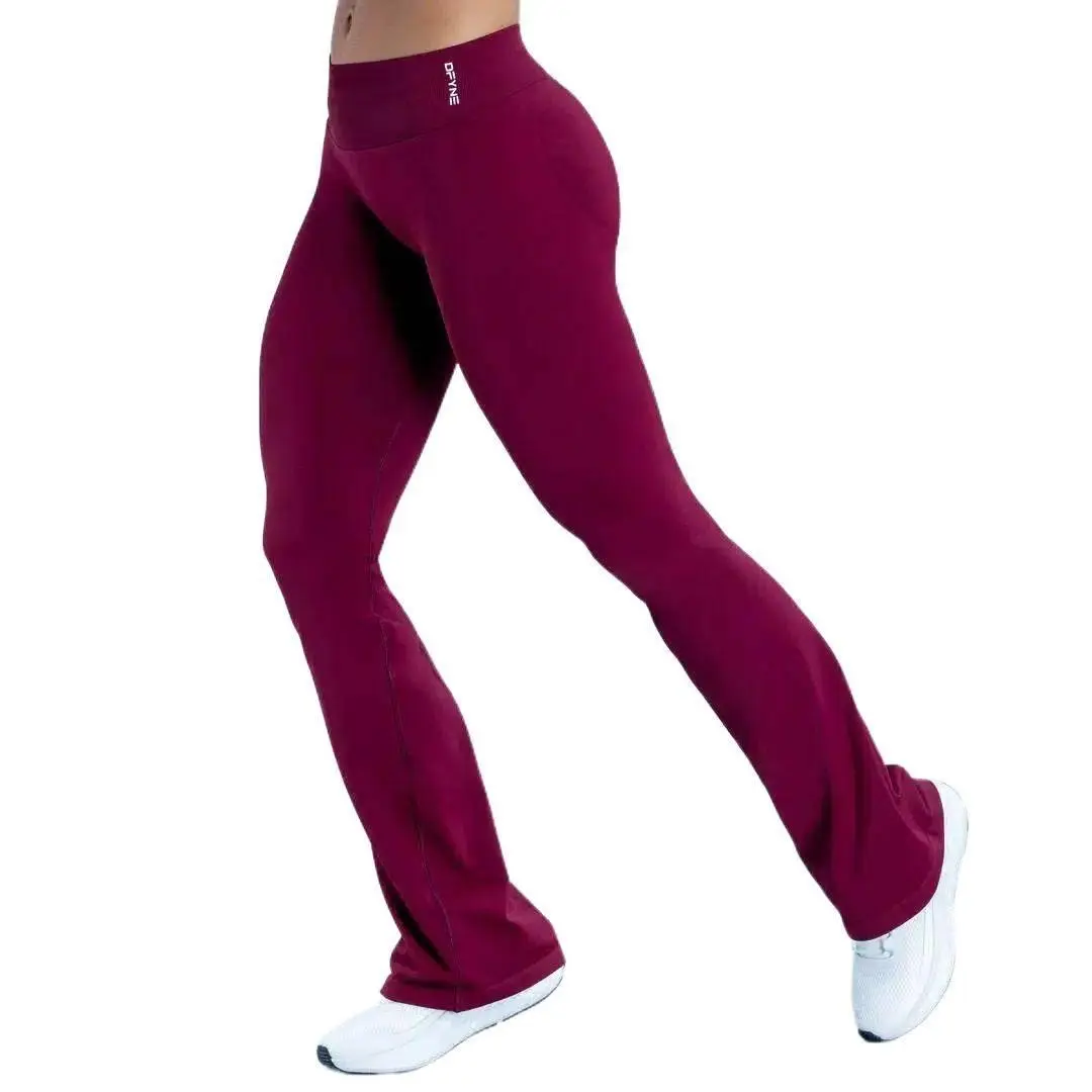 DFYNE Seamless High Waisted Flare Leggings | Tummy Control Yoga Pants | Squat Proof Aesthetic Flared Workout Pants for Women