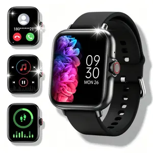 PLEIVO Silicone-Metal Smartwatch with Full HD Touch Screen, Bluetooth Call, Wireless Dialing, Heart Rate & Sleep Monitor, Multiple Sports Modes (Including Running), Clock Display, Rechargeable Wearable for iOS & Android Gifts