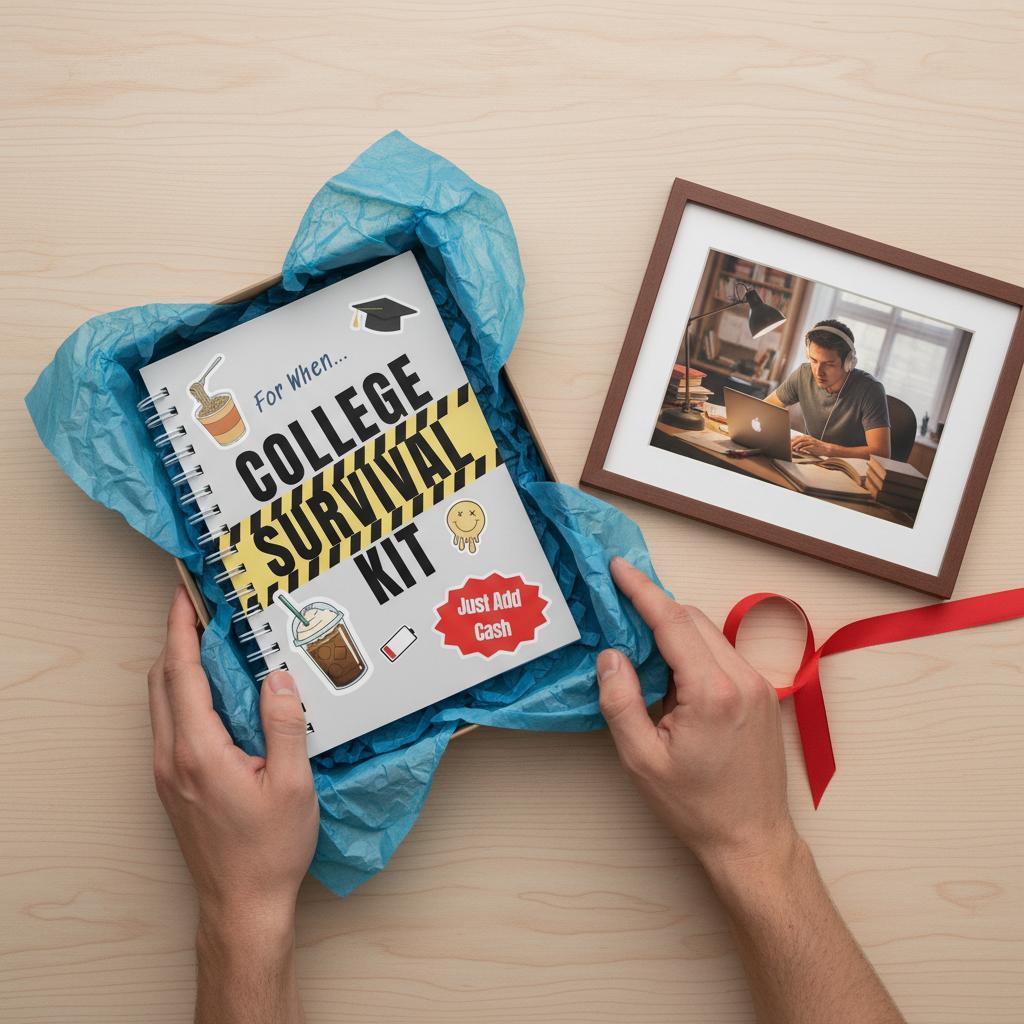 College Survival Gift Card Book “For When…” Funny Interactive Money Holder Graduation Gift 2026 Cash Gift Book for High School Senior College Freshman Dorm Essentials Student Care Package Spiral Notebook