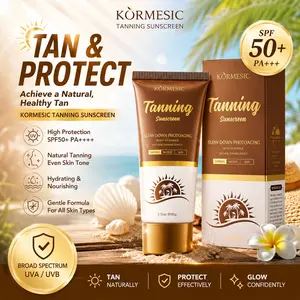 Tanning Sunscreen Lotion SPF 30, Lightweight Non-Greasy Formula for Natural Bronzing, Fast Absorbing Protective Tan Lotion with Broad Spectrum SPF 30, Ideal for Beach & Pool
