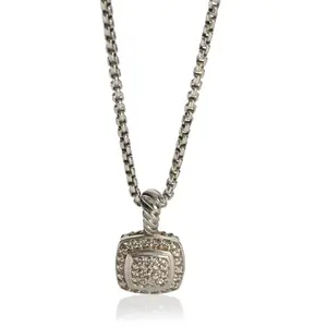Pre-owned NY154918 David Yurman Sterling Silver Diamond Petite Albion Pendant