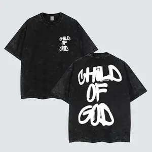 Unisex Men's Child of God Print Round Neck Drop Shoulder Jesus T-Shirt ,christian shirt,Loose Graphic Short Sleeve Crew Neck T-Shirt, fall outfits schoolCasual Menswear Top for Summer Unisex Tee, Inspired graphic tees men gifts outfit men dailywear