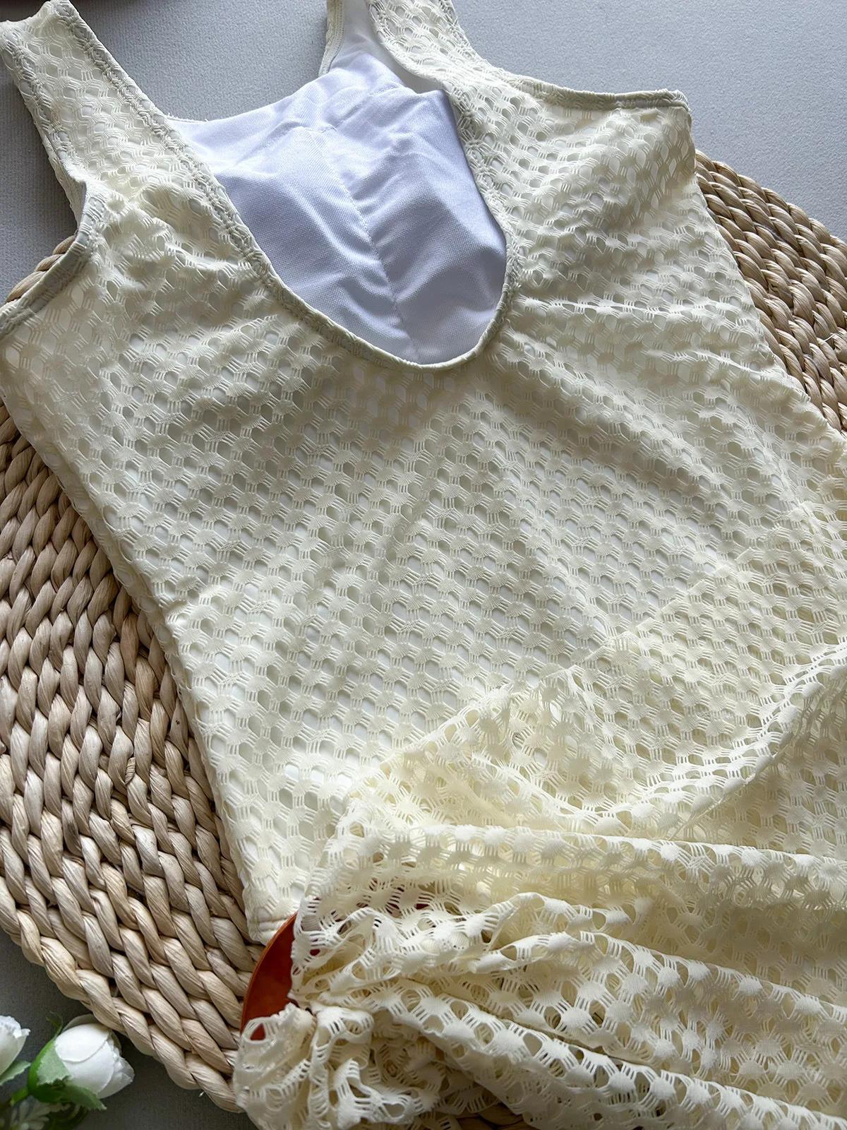 Bikini With Long Skirt Women Swimsuits Female Swimwear Backless Bathing Suit Mesh Swimming Suits Beachwear Biquini